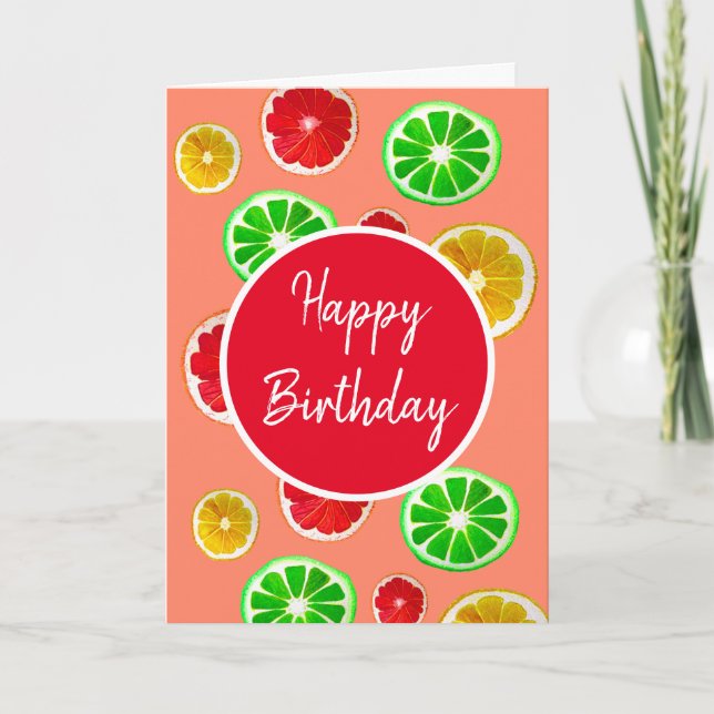 Juicy Fruit citrus fruit pattern Card (Front)