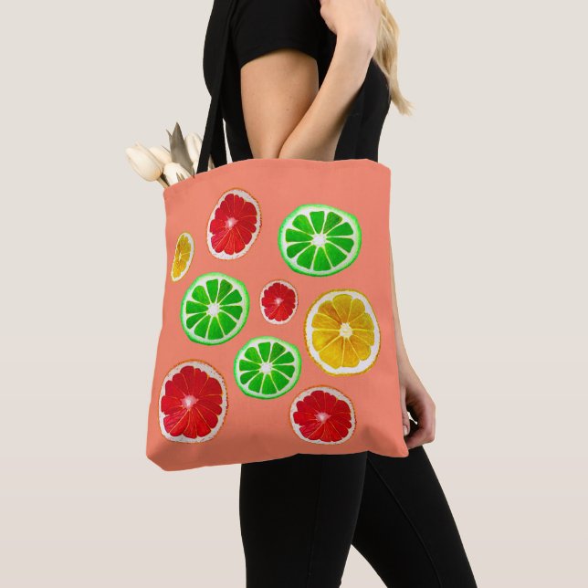 Juicy Fruit citrus fruit pattern Tote Bag (Close Up)