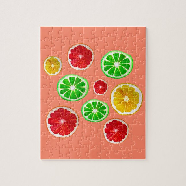 Juicy fruit colourful fruity pattern jigsaw puzzle (Vertical)