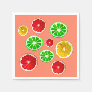 Juicy fruit colourful fruity pattern napkin