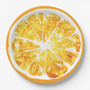 Juicy Gem Orange Slice Citrus Fruit Party Patio Paper Plate