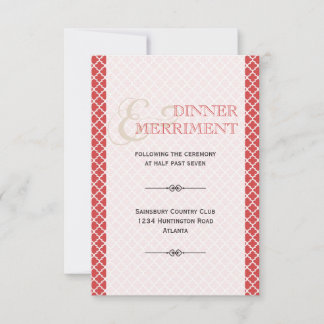 Juicy guava Moroccan ampersand reception enclosure Invitation