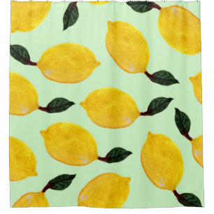 Juicy Lemon Blueberries: Watercolor Seamless Patte