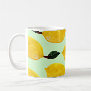 Juicy Lemon Blueberries: Watercolor Seamless Patte Coffee Mug