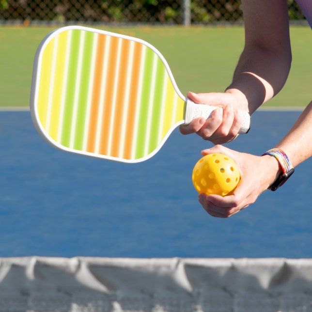 Juicy Lemon Lime And Orange Citrus Fruit Stripes Pickleball Paddle (Insitu)