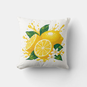 Juicy lemon throw pillow