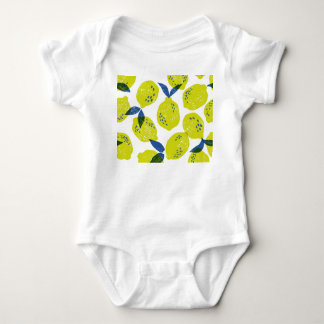 Juicy lemons: vintage seamless pattern. baby bodysuit