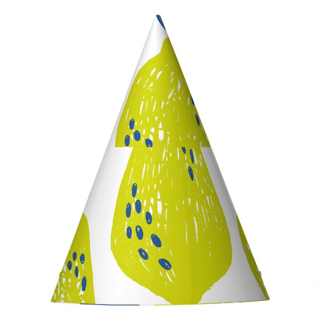 Juicy lemons: vintage seamless pattern. party hat (Front)