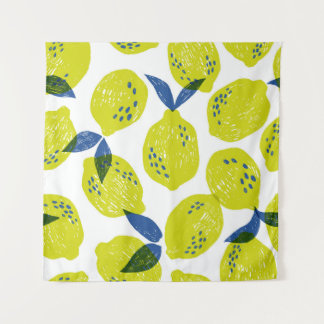 Juicy lemons: vintage seamless pattern. tapestry