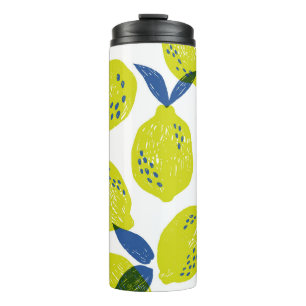 Juicy lemons: vintage seamless pattern. thermal tumbler