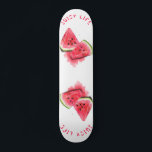 Juicy Life Watermelon Skateboard Gift - Your Text<br><div class="desc">Red Sweet Juicy Watermelon Pieces Tasty - Drawing Fresh Summer Fruit - Choose / Add Your Unique Text / Font / Colour - Make Your Special Gift - Resize and move or remove and add elements / image with customization tool ! - Drawing and Design by MIGNED. You can also...</div>