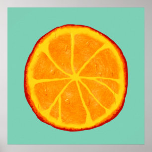 Juicy Orange Slice Custom Poster