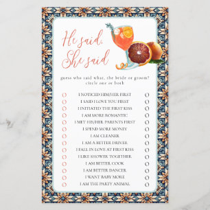 Juicy Orange Spritz He Said, She Said Shower Game