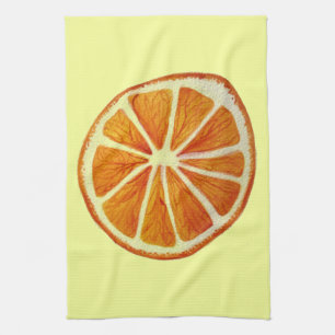 Juicy Orange watercolor fruit pop art Kitchen Towel