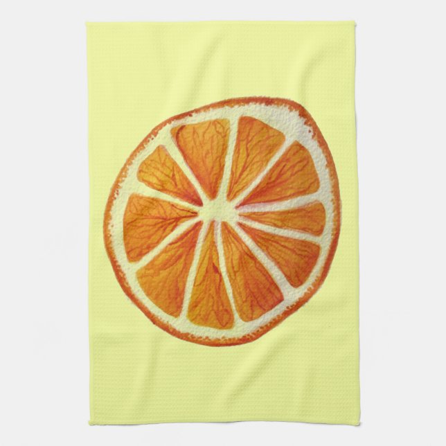 Juicy Orange watercolor fruit pop art Kitchen Towel (Vertical)