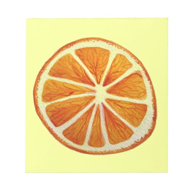 Juicy Orange watercolor fruit pop art Notepad (Front)