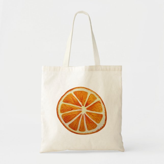 Juicy Orange watercolor fruit pop art Tote Bag (Front)