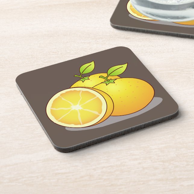Juicy Oranges fruit art Coaster (Left Side)