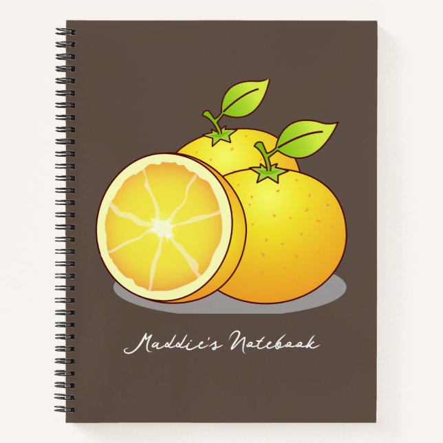 Juicy Oranges fruit art Notebook (Front)