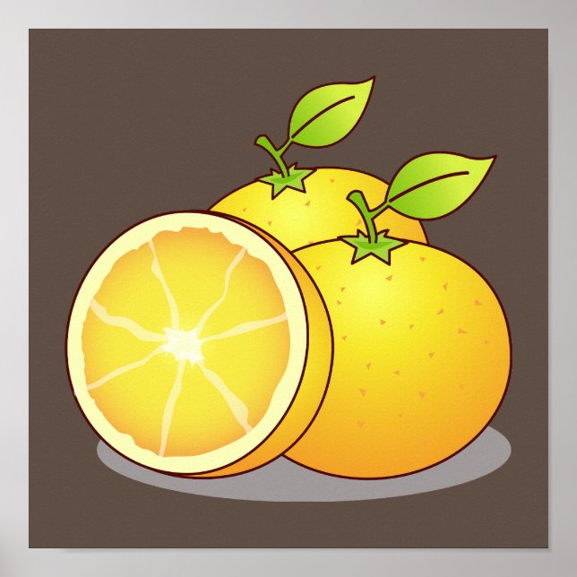 Juicy Oranges fruit art Poster (Front)