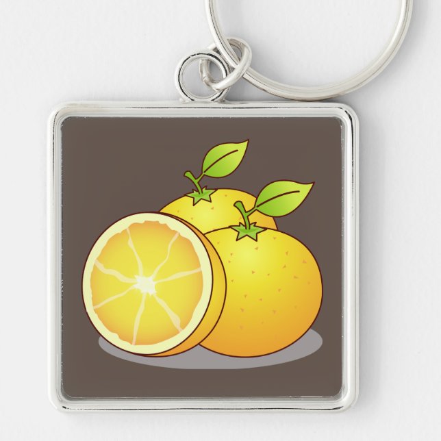 Juicy Oranges fun fruit Keychain (Front)