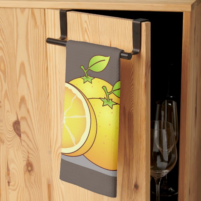 Juicy Oranges fun fruit Kitchen Towel (Thirds Fold)