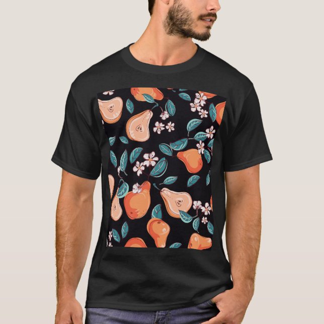 Juicy pears: hand-drawn fruit pattern. T-Shirt (Front)