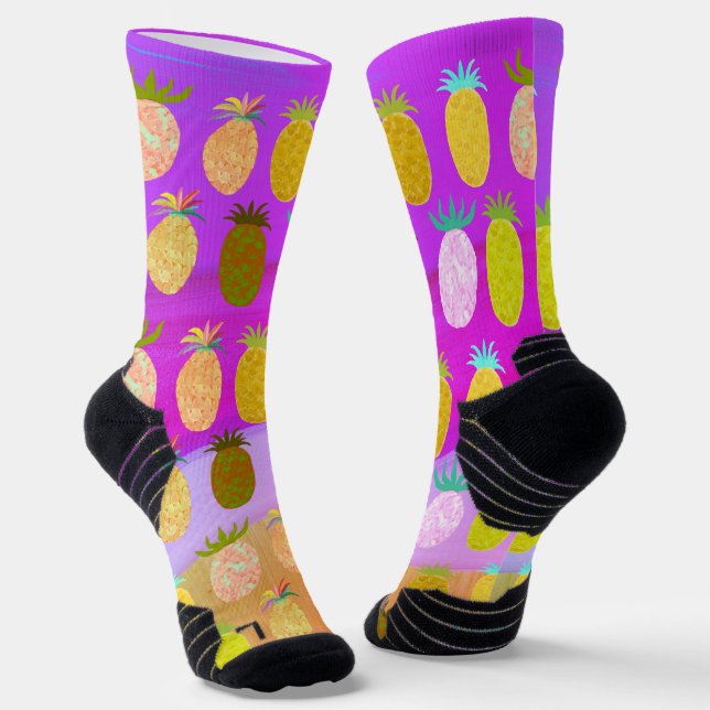 Juicy Pineapple Candy Pattern Socks (Angled)