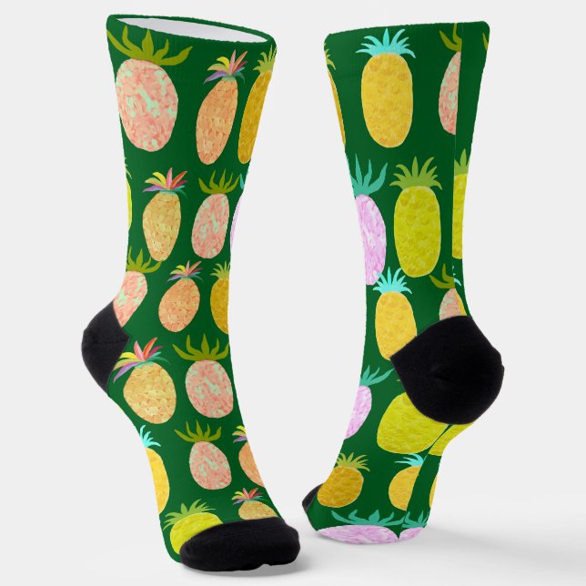 Juicy Pineapple Pattern Socks (Angled)