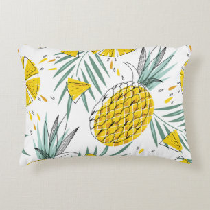 Juicy pineapples: bright vintage pattern. accent pillow