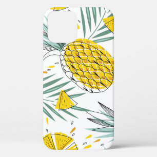 Juicy pineapples: bright vintage pattern. iPhone 12 case