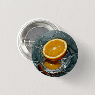 Juicy positive orange for vitamin mood     1 inch round button