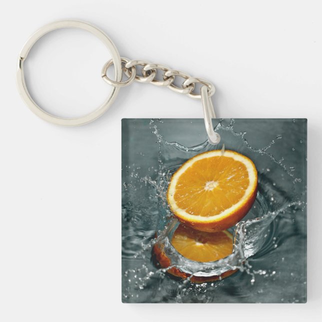 Juicy positive orange for vitamin mood   keychain (Front)