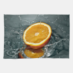 Juicy positive orange for vitamin mood kitchen towel