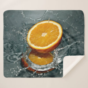 Juicy positive orange for vitamin mood sherpa blanket