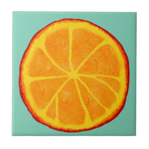 Juicy Realistic Orange Slice Tile