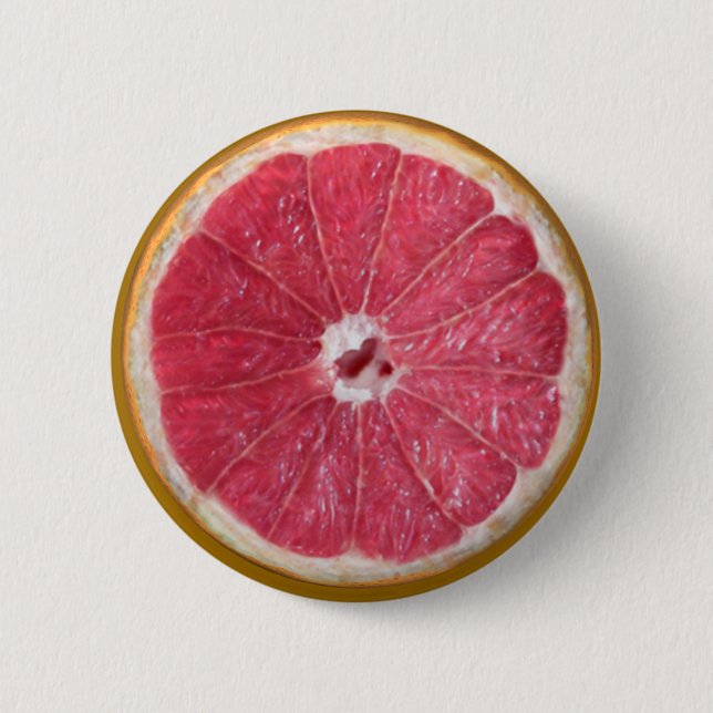 Juicy Red Grapefruit 2 Inch Round Button (Front)