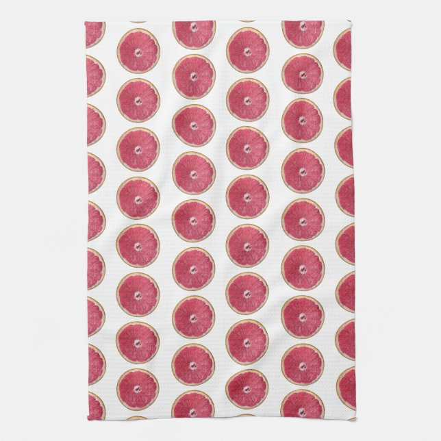 Juicy Red Grapefruit Kitchen Towel (Vertical)