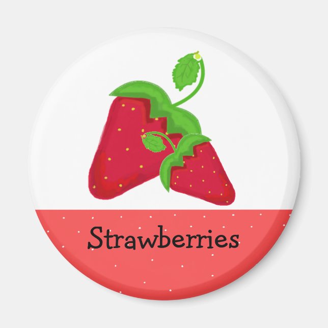 Juicy Red  Strawberries Magnet (Front)