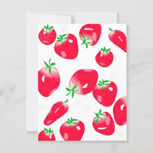 Juicy Red Strawberries Postcard (White)