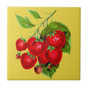 Juicy Red Strawberries Tile