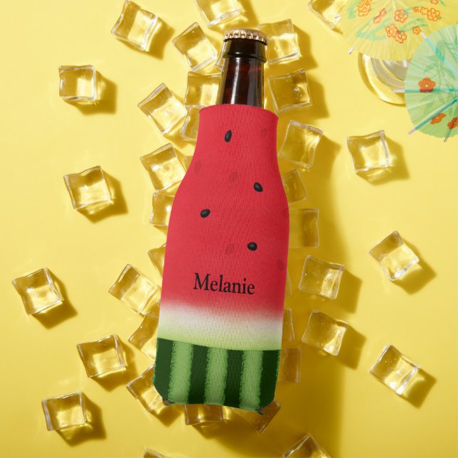 Juicy Red Watermelon Personalized Bottle Cooler (In Situ Summer)