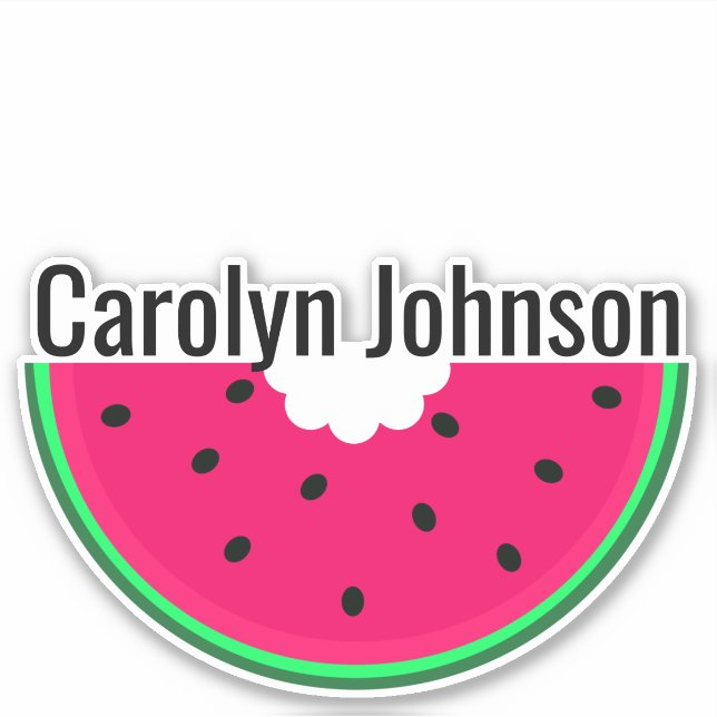 Juicy red watermelon with bite - personalized (Front)