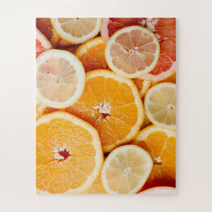 Juicy Sliced Orange Citrus Fruits Jigsaw Puzzle
