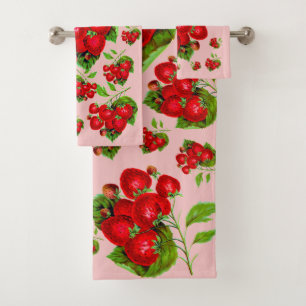 Juicy Strawberry Bath Towel Set