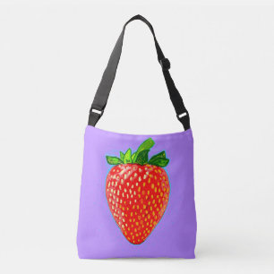 Juicy Strawberry in Pop Art Style Crossbody Bag