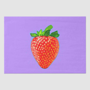 Juicy Strawberry in Pop Art Style Tissue Paper