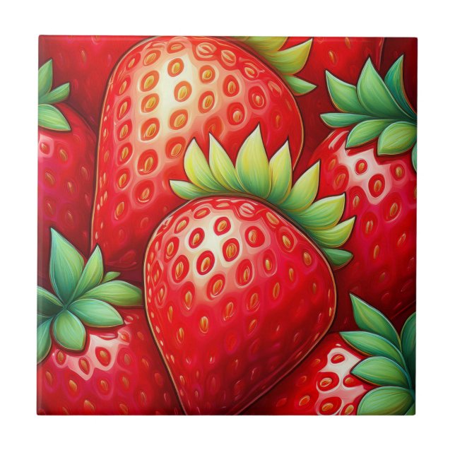Juicy Strawberry  Tile (Front)