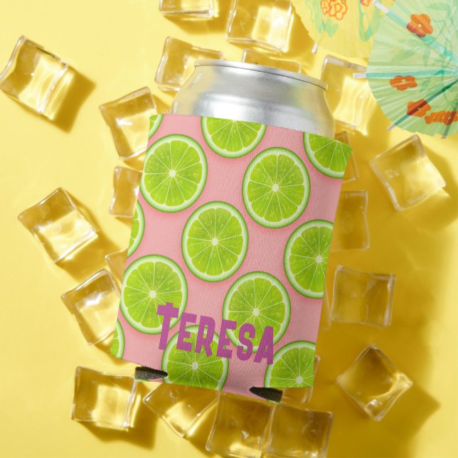Juicy Summer Limes Fun Personalised   Can Cooler (In Situ Summer)