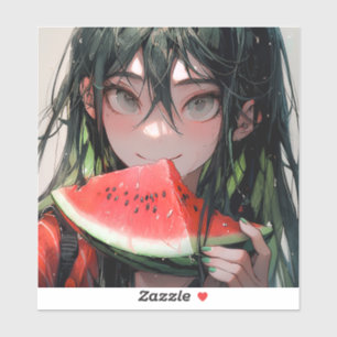 Juicy Summer Watermelon Anime Girl